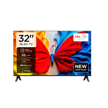 TCL 32" 2K Full HD Smart QLED Direct LED Android Smart HDR Bezel-less TV (2025)| Immersive Dolby Audio, Bluetooth, Slim Design [32S5K]