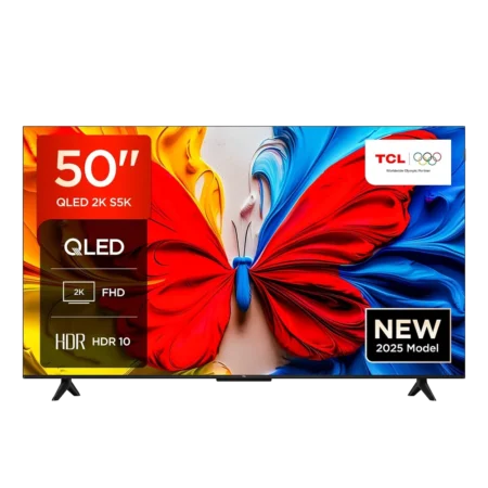 TCL 50" 2K Full HD Smart QLED Direct LED Android Smart HDR Bezel-less TV (2025)| Immersive Dolby Audio, Bluetooth, Compatible with Google Cast & Google Home, Slim Design [50S5K]