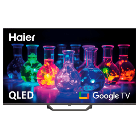 Haier 55-inch QLED 4K UHD Google Smart TV with Bezel-less design.