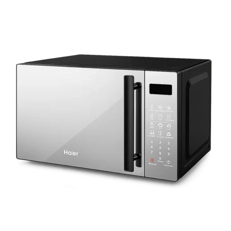 Haier 31L 1000W Digital Microwave Oven with Grill | Child-Safety-Lock, 11 Pre-Programmed Menus, Deodorizer Function, LED Display, Full Glass Finish, Grill Rack, Black [HMW31DBG]