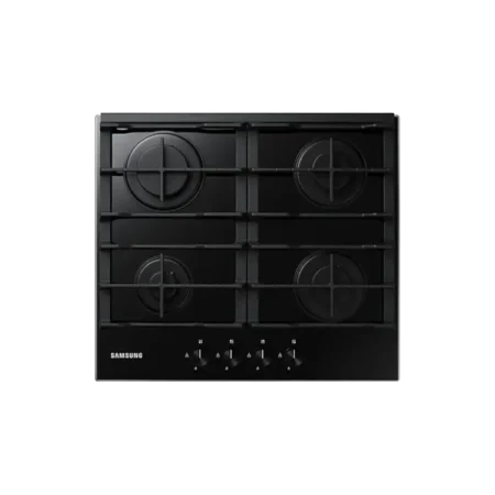 Samsung 60cm 4 Burner Gas Hob| 4 Plate Gas Cooktop, Powerful Heat, Black Glass [NA64N7100AB/SG]