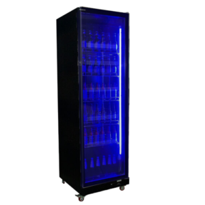 Nasco 400L Upright Beverage Cooler w/ Digital Temperature Display| 1 Door Display Fridge Merchandiser Upright Beverage Cooler, Tri-colour Adjustable LED Light, Energy Saving, Adjustable Thermostat, Low Noise Operation [NAS-HA715-1DR]
