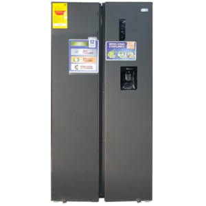 Nasco 425L 3-Star Side by Side Refrigerator w/ Water Dispenser & LED Display| Powerful Compressor, SuperFreeze, Quick Cooling, Holiday Mode, Child Lock [NASF2-55SK]