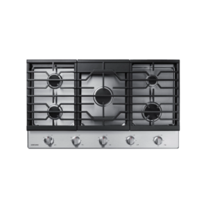 Samsung 90cm 5 Burner Stainless Steel Gas Hob| 36" Gas Cooktop, Continuous Cast Iron Grates [NA36R5310FS/AA]
