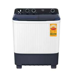 Haier 10kg 7-Star Twin Tub Washing Machine | Stainless Steel Spin Tub, Air Dry Function, Shower Rinse, Soak Wash, Rat Guard Base Plate [HTW100-M1217]