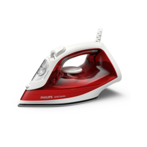 Philips 2000W Steam Iron| 2000 Series Steam Iron,  25 g/min Continous Steam, 100g Steam Boost, Non-stick Soleplate, Drip-stop, 4 Steam Settings, Light Weight, Red [DST2010/46]