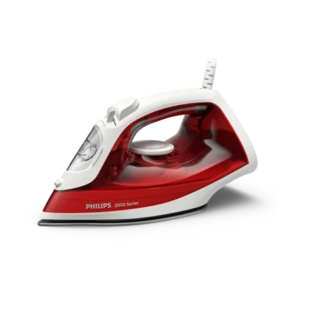 Philips 2000W Steam Iron| 2000 Series Steam Iron,  25 g/min Continous Steam, 100g Steam Boost, Non-stick Soleplate, Drip-stop, 4 Steam Settings, Light Weight, Red [DST2010/46]