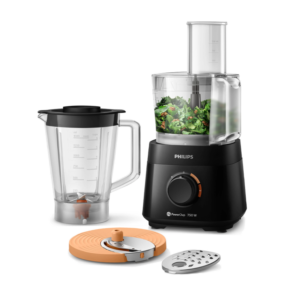 Philips 750W 2-Speed Food Processor| 3000 Series Multiprocessor Food Kitchen System, Includes Blender (4-in-1) Processor, Blender, Grate Disk, Slicing Disk, Dishwasher Safe [HR7301/90]