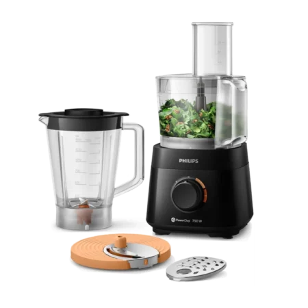 Philips 750W 2-Speed Food Processor| 3000 Series Multiprocessor Food Kitchen System, Includes Blender (4-in-1) Processor, Blender, Grate Disk, Slicing Disk, Dishwasher Safe [HR7301/90]