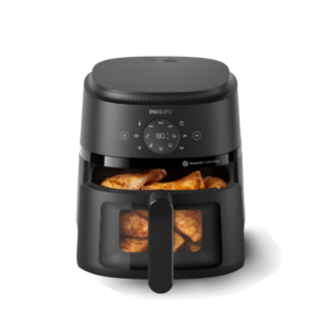 Philips 4.2L 1500W Airfryer w/ Digital LED Touchscreen Control| 2000 Series, Rapid Air Technology, Cooking Window, 13 Cook Presets, Healthier Meals Up to 90% Less Fat, Easy to Clean, Dishwasher Safe, HomeID App,Black [NA220/09]