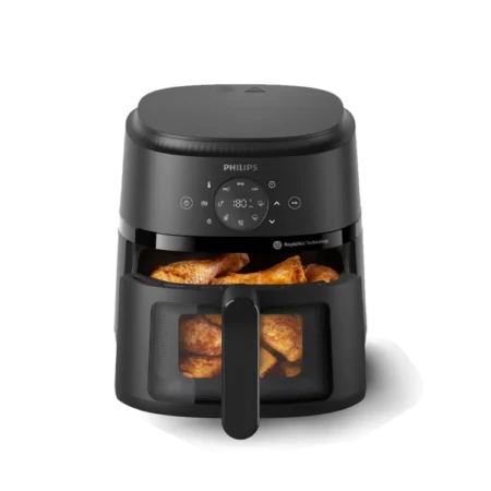 Philips 4.2L 1500W Airfryer w/ Digital LED Touchscreen Control| 2000 Series, Rapid Air Technology, Cooking Window, 13 Cook Presets, Healthier Meals Up to 90% Less Fat, Easy to Clean, Dishwasher Safe, HomeID App,Black [NA220/09]