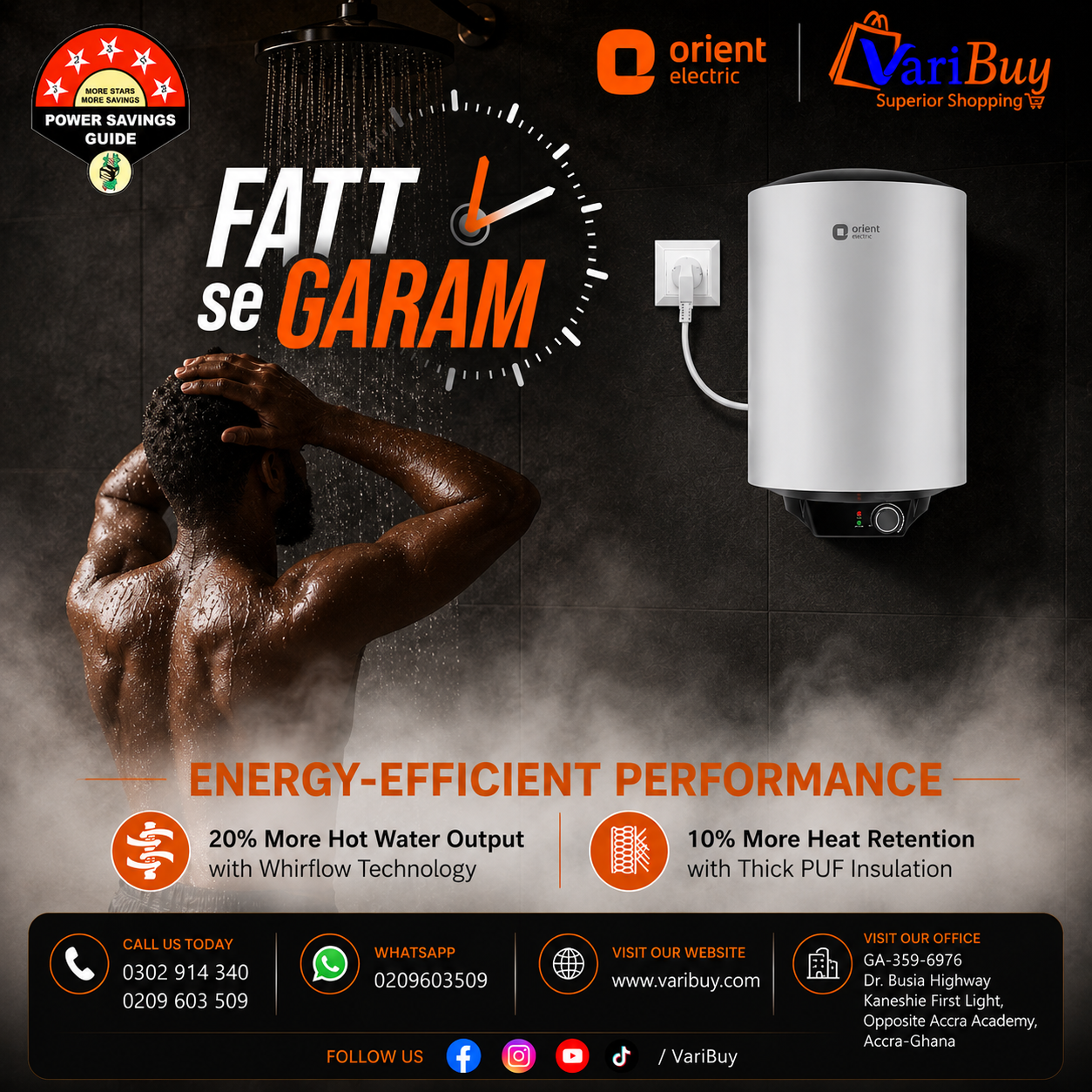 Orient 6L Maverick 5-Star Polymer Coated Tank Water Heater w/ Enhanced Safety| 2000W, Rust-Resistant & Splash-Proof, Advanced Whirlflow Technology, Energy Efficient, Sleek Design, Redefined Tank Durability, 10% Longer Heat Retention - Image 6