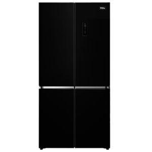 TCL 421L 3-Star Frostless 4-Door French Door Refrigerator w/ Electronic Control| External LED Display, Black Glass Door [P547FDBG]