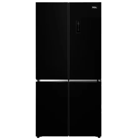 TCL 421L 3-Star Frostless 4-Door French Door Refrigerator w/ Electronic Control| External LED Display, Black Glass Door [P547FDBG]