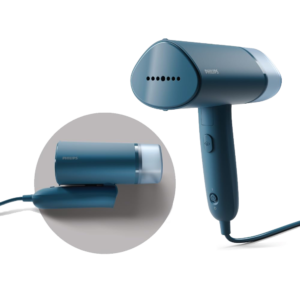 Philips 1000W 3000 Series Foldable Handheld Garment Steamer| Travel Handy Garment Steamer, Compact & Foldable, Convenient Vertical Steaming, 1000W Quick Heat Up, Up to 20g/min, 100mL Water Tank Capacity, 30s Heating, Storage Pouch Included [STH3000/26]