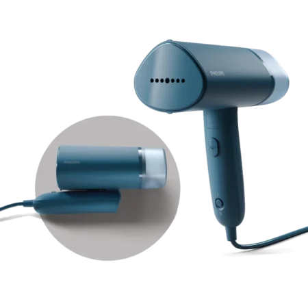 Philips 1000W 3000 Series Foldable Handheld Garment Steamer| Travel Handy Garment Steamer, Compact & Foldable, Convenient Vertical Steaming, 1000W Quick Heat Up, Up to 20g/min, 100mL Water Tank Capacity, 30s Heating, Storage Pouch Included [STH3000/26]