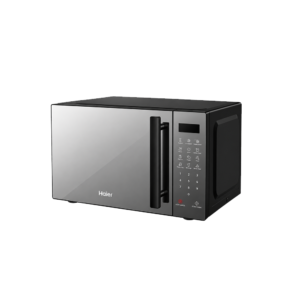 Haier 20L Digital Microwave Oven | 11 Power Levels, Child Lock, LED Display, Full Glass Finish, Black, 6 Pre-set Cooking Modes For Popcorn, Potato, Beverages, Pizza, Frozen Vegetable, Beverage, Dinner Plate [HMW20DB]