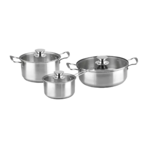 Decakila 6-Piece High Quality Stainless Steel Cookware Set| Compatible with Gas and Electricity, Suitable for Induction cooktops [KMEP049M]