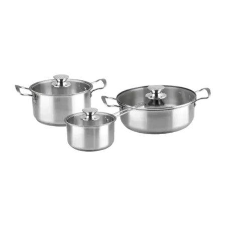 Decakila 6-Piece High Quality Stainless Steel Cookware Set| Compatible with Gas and Electricity, Suitable for Induction cooktops [KMEP049M]