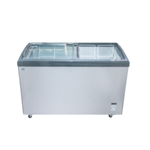 Nasco 360L Commercial Display Freezer | Commercial Ice Cream Freezer, Glass Top Display Case w/ 3 Removable Baskets, Sliding Door, Stable Compressor [NAS-FS405FL]