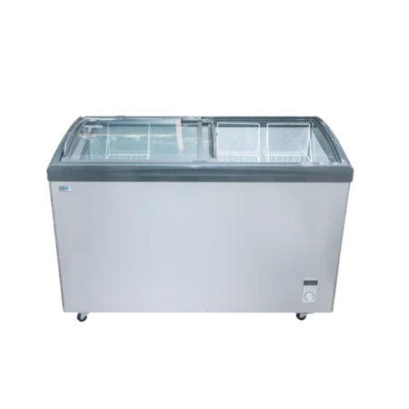 Nasco 360L Commercial Display Freezer | Commercial Ice Cream Freezer, Glass Top Display Case w/ 3 Removable Baskets, Sliding Door, Stable Compressor [NAS-FS405FL]