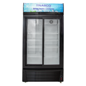 Nasco 728L Double Door Commercial Beverage Refrigerator| Two Glass Door Upright Merchandiser Drink Cooler with LED Light, Adjustable Shelves, Energy Saving, Adjustable Thermostat, Low Noise Operation [NAS-FL850-2DR]