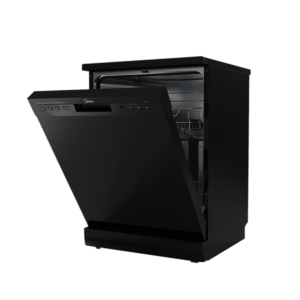 Midea Freestanding Dishwasher w/ 12 Place Settings| Inverter Quattro, Half-Load Cleaning, Black Body [WQP12-5201G(B)]