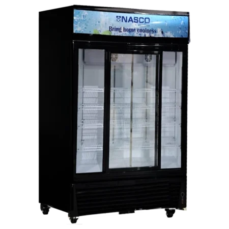 Nasco 1200L 3-Door Commercial Beverage Refrigerator| Upright Merchandiser Drink Cooler with LED Light, Adjustable Shelves, Energy Saving, Adjustable Thermostat, Low Noise Operation [NAS-FL1400-3DR]