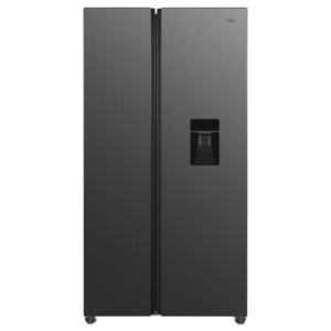 TCL 439L 3-Star Frost Free Side by Side Refrigerator w/ Water Dispenser| Silver, Electronic Control [P575SBGWD]