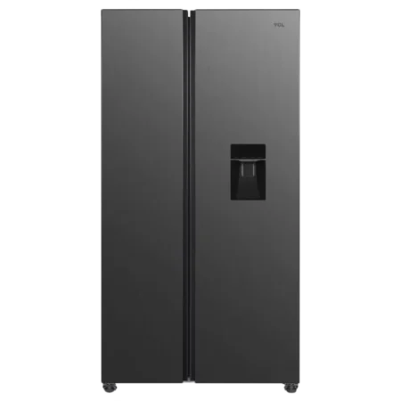 TCL 439L 3-Star Frost Free Side by Side Refrigerator w/ Water Dispenser| Silver, Electronic Control [P575SBGWD]