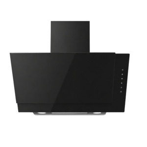 Midea 90cm Angled Cooker Hood w/ Black Tempered Glass | 600 m³/h Airflow, LED Lighting, Touch Control, 3+Boost Speeds, Recirculation & Exhaust [90J72-B]