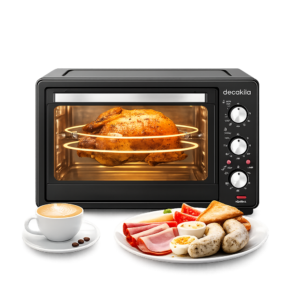 Decakila 38L 1600W Multi-Functional Electric Toaster Oven| Multifunctional Desktop Cooking and Baking Portable Oven, Timing Temperature Control, Grilling, Toasting, Baking Functions [KEEV024B]