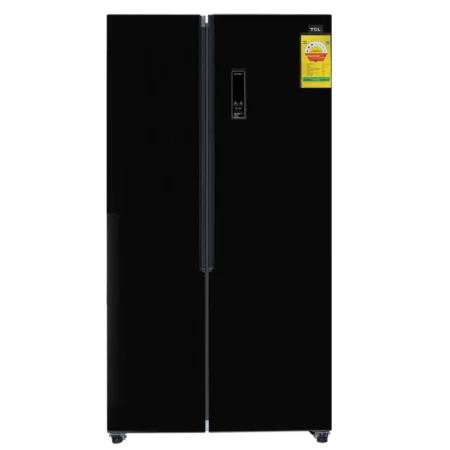 TCL 529L 3-Star Frost Free Side by Side Refrigerator w/ LED Display| Black Glass [P692SBBG]
