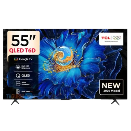 TCL 55" T6D Premium QLED Bezel-less Google TV (2026)| Colourful Quantum Crystal, Bionic Colour Optimization Technology, HVA Panel, AI Cinematic Agent, AiPQ Processor, Dolby Vision, Dolby Atmos, Slim & Uni-Body, Hands-free Voice Control [55T6D]