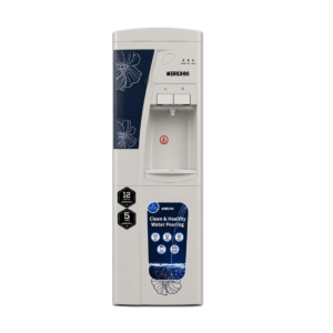 Bruhm Hot & Cold Water Dispenser w/ Fridge Cabinet & Built-in Water Cup Compartment, Warm Grey [BDS-HC39]