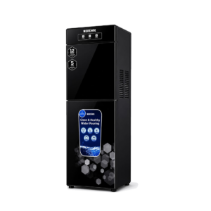 Bruhm Tri-Temp Water Dispenser w/ Fridge Cabinet| Stainless Steel Water Tank, Ant-Bacterial Material, Black [BDS-HNC98]