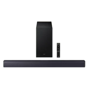 Samsung 200W B-series 2.1 ch Soundbar w/ Wireless Subwoofer (2025)| Dolby Audio/DTS Virtual: X, Adaptive Sound, 2.1 Channels, Night Mode and Game Mode [HW-B450F/KE]
