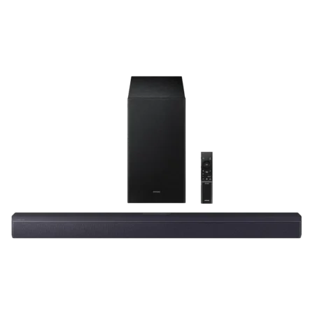 Samsung 200W B-series 2.1 ch Soundbar w/ Wireless Subwoofer (2025)| Dolby Audio/DTS Virtual: X, Adaptive Sound, 2.1 Channels, Night Mode and Game Mode [HW-B450F/KE]