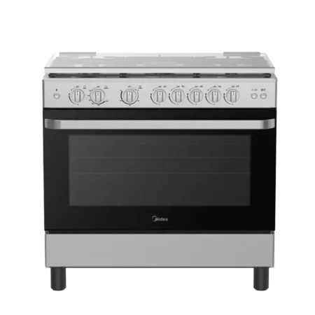 Midea 90×60 5-Burner Gas Cooker w/ Grill & Rotisserie | Auto Ignition, 10% More Efficient [36LMG5G080V]