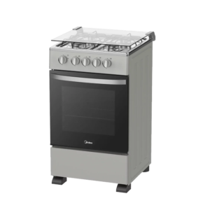 Midea 50×50 4 Burner Gas Cooker w/ Grill| Glass Lid, Silver Mirror Finish [SP5055T082-SGH]