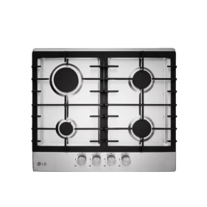 LG 60cm 4 Burner Stainless Steel Gas Hob| Auto Ignition Feature, Front Control Panel, Gas Burner Extinction Detector, Heavy Duty Grates, Stylish Design [HU641BBG]