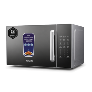 Bruhm 30L Digital Microwave Oven with Grill  Function| Child-Safety-Lock, 11 Power Levels, LED Display, Full Glass Finish| 900W, Silver [BME-30GSM]