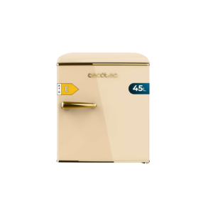 Cecotec 45L Spanish Retro-designed Bedside Refrigerator w/ Chrome Handle & Built-In Icebox| Beige Colour [Bolero CoolMarket TT Origin 45 Beige E]
