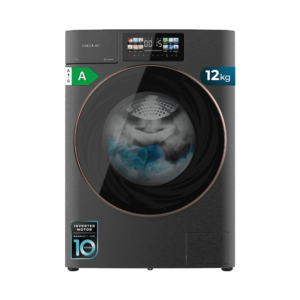 Cecotec 12kg Spanish Front Load Self-Dosing Washing Machine| 1400 rpm, Direct Drive Motor, 13 Programs, SteamMax, Sanitize, OnSmart and Fuzzy Logic smart functions, Smooth Wash, XXL Door, Interior Light [Bolero DressCode 12950 Autodose Direct Drive 3D Steel]