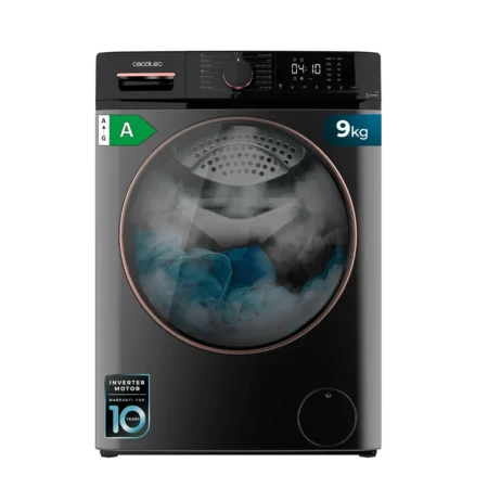 Cecotec 9kg Spanish Front Load Washing Machine| 1400 rpm, Motor Inverter Plus, 15 Programs, OnSmart, Fuzzy Logic, Smooth Wash, Stop&Go, Antibacterial Rubber, Drum Clean [Bolero DressCode 9610 Inverter Steel A]