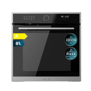 Cecotec Spanish 60cm Bolero Hexa AF316000 Edge A Built-in Multifunction Electric Oven w/ Airfryer Master | 81L Oven Capacity, 11 Functions, Pizza Master, Steam Assist, Steam EasyClean, 3D Cooking, Convection, Defrost [ Bolero Hexa AF316000 Edge A]