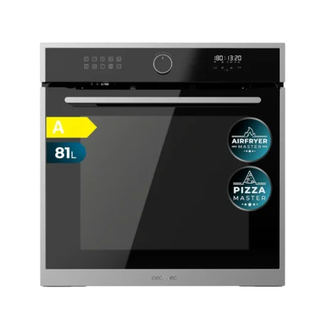 Cecotec Spanish 60cm Bolero Hexa AF316000 Edge A Built-in Multifunction Electric Oven w/ Airfryer Master | 81L Oven Capacity, 11 Functions, Pizza Master, Steam Assist, Steam EasyClean, 3D Cooking, Convection, Defrost [ Bolero Hexa AF316000 Edge A]