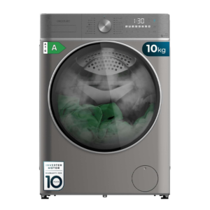 Cecotec Spanish 10kg/6kg Bolero Wash&Dry 10680 w/ Inverter Motor Plus | 1400 RPM, 16 Programs, SteamMax, OnSmart, Fuzzy Logic, Smooth Wash, SpaCare, Stain Match and Antibacterial Rubber [Bolero Wash&Dry 10680 Inverter Steel]