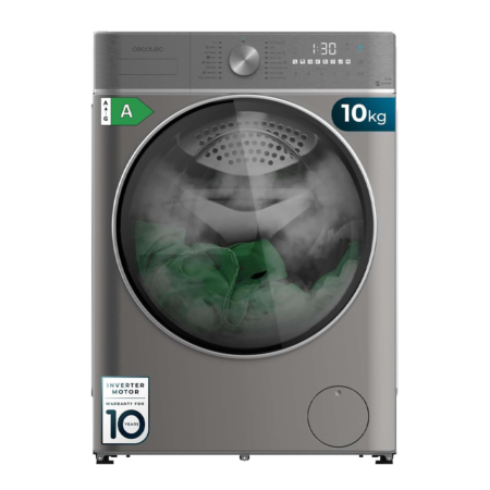 Cecotec Spanish 10kg/6kg Bolero Wash&Dry 10680 w/ Inverter Motor Plus | 1400 RPM, 16 Programs, SteamMax, OnSmart, Fuzzy Logic, Smooth Wash, SpaCare, Stain Match and Antibacterial Rubber [Bolero Wash&Dry 10680 Inverter Steel]