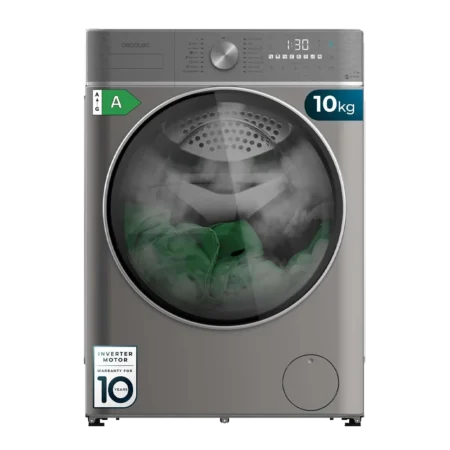 Cecotec Spanish 10kg/6kg Bolero Wash&Dry 10680 w/ Inverter Motor Plus | 1400 RPM, 16 Programs, SteamMax, OnSmart, Fuzzy Logic, Smooth Wash, SpaCare, Stain Match and Antibacterial Rubber [Bolero Wash&Dry 10680 Inverter Steel]